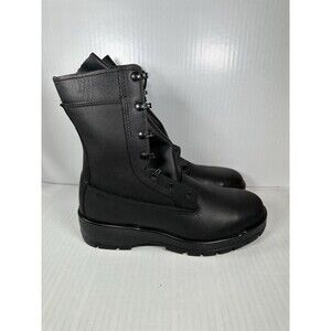 Size 8 WIDE Rocky Navy Inspired 9" Steel Toe Military Black Boots Men's NEW